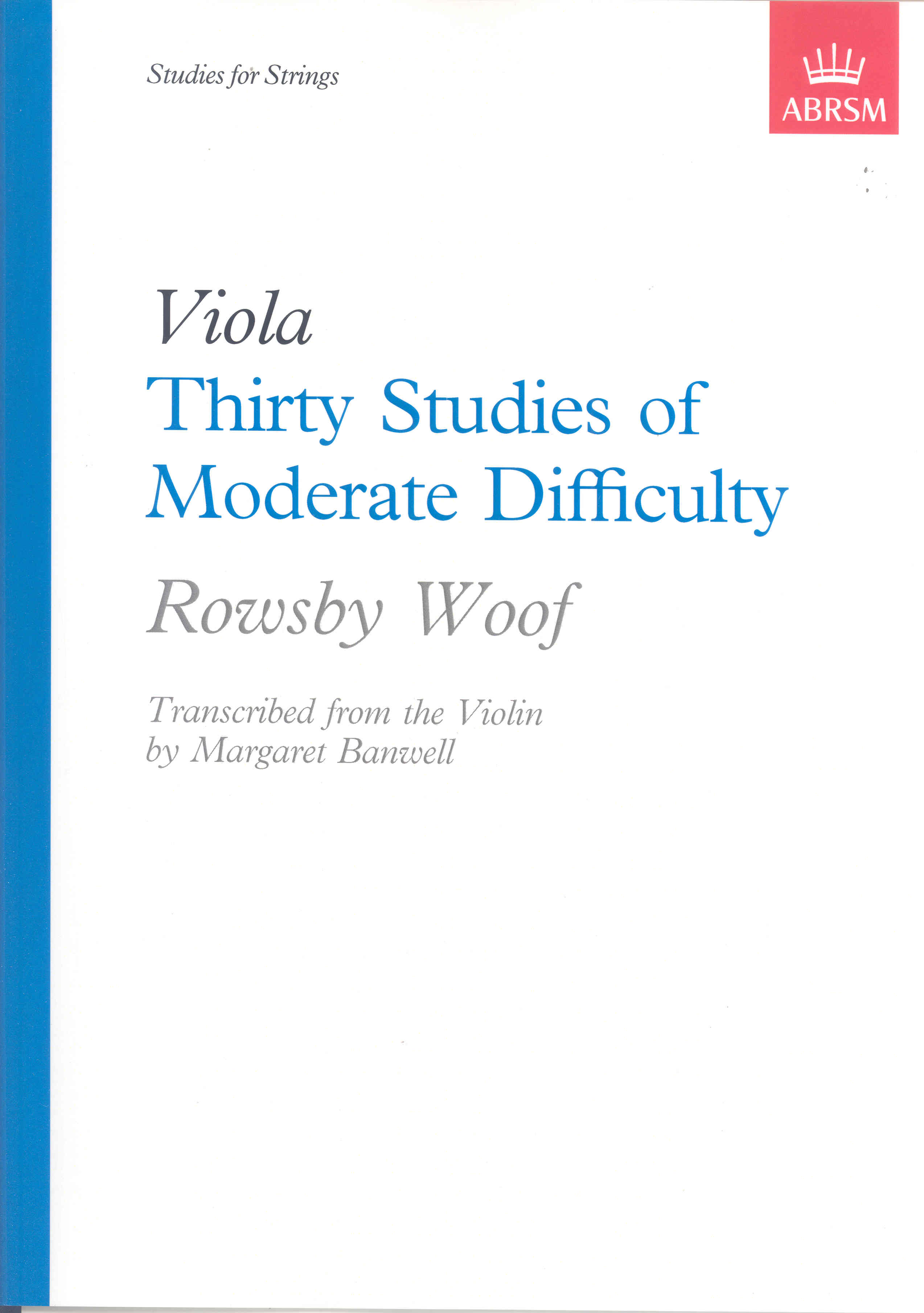Woof 30 Studies Of Moderate Difficulty Trans Viola Sheet Music Songbook