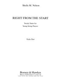 Right From The Start Nelson Viola Part Sheet Music Songbook