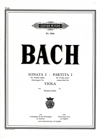 Bach Sonata & Partita No 1 Viola & Solo Sheet Music Songbook