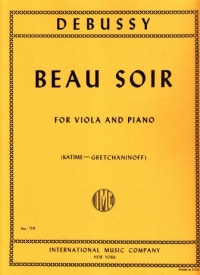 Debussy Beau Soir Viola Sheet Music Songbook