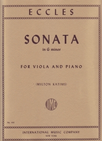 Eccles Sonata Gmin Viola Sheet Music Songbook