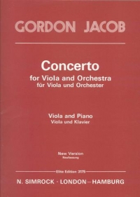Jacob Concerto No 1 Viola & Piano Sheet Music Songbook