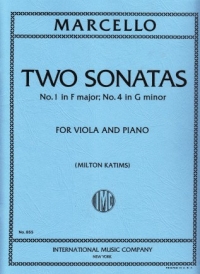 Marcello Sonatas (2) No 1 F No 4 Gmin Katims Viola Sheet Music Songbook