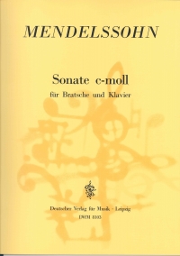 Mendelssohn Sonata Cmin Viola Sheet Music Songbook