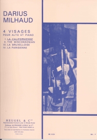 Milhaud La Californienne 4 Visages Op238/1 Viola Sheet Music Songbook