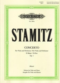 Stamitz Concerto Op1 D Viola Sheet Music Songbook
