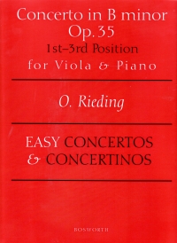Rieding Concerto Bmin Op35 Viola & Piano Sheet Music Songbook