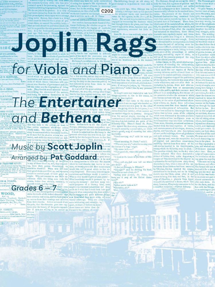 Joplin Rags For Viola Entertainer/bethena Goddard Sheet Music Songbook