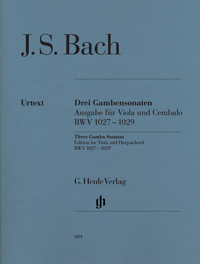 Bach Sonatas (3 Gamba) Bwv1027-1029 Urtext Viola Sheet Music Songbook