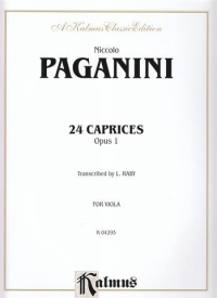 Paganini Caprices (24) Op1 Trans Viola Solo Sheet Music Songbook