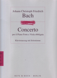 Bach Jcf Concerto Viola & Piano Sheet Music Songbook