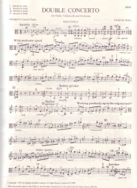 Delius Double Concerto Viola Part Only Sheet Music Songbook