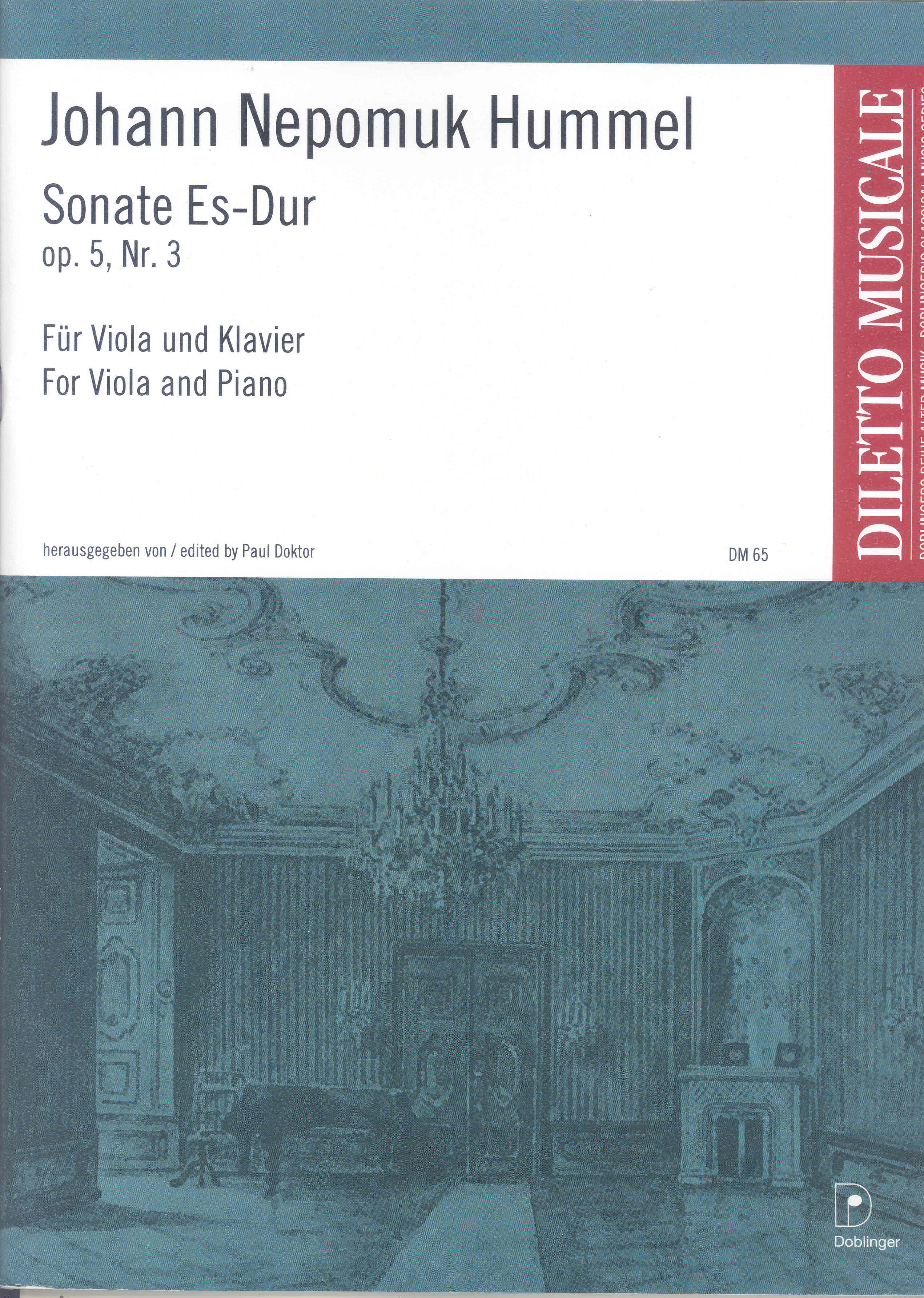 Hummel Sonata Op5 No 3 Viola & Piano Sheet Music Songbook
