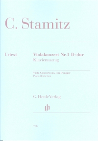 Stamitz Concerto No 1 Dmaj Viola & Piano Sheet Music Songbook