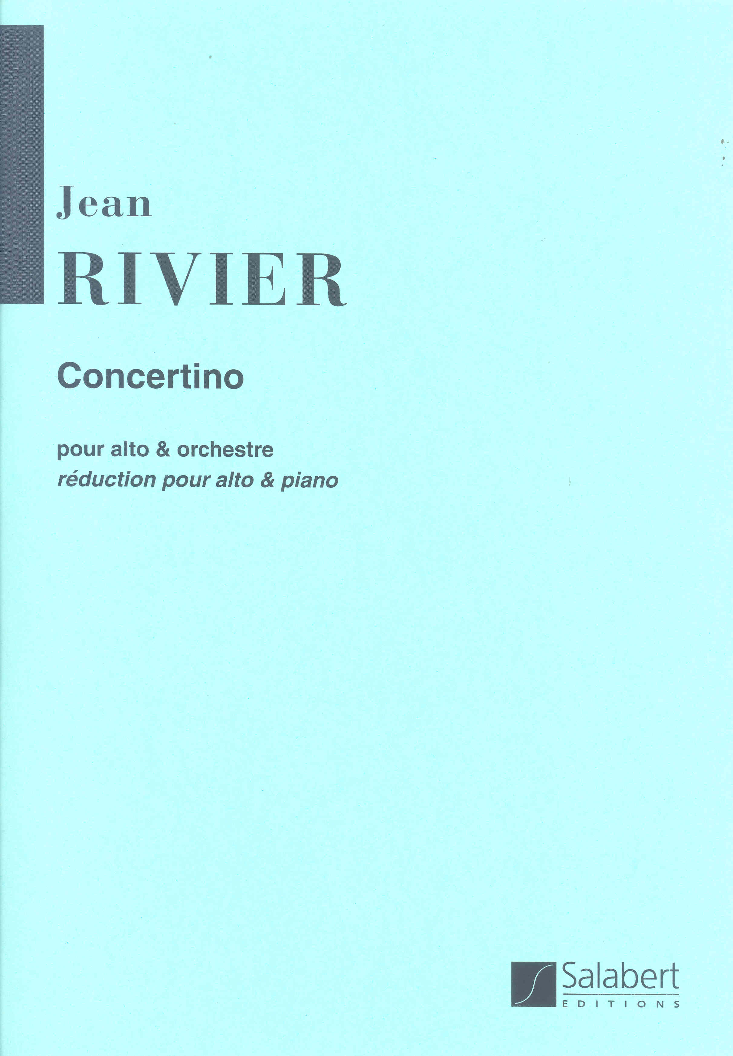 Rivier Concertino For Viola & Piano Sheet Music Songbook