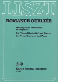 Liszt Romance Oubliee Viola Sheet Music Songbook