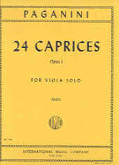 Paganini 24 Caprices Viola Sheet Music Songbook
