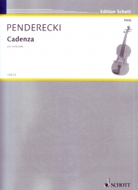 Penderecki Cadenza (1984) Viola Solo Sheet Music Songbook