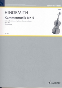 Hindemith Kammermusik No 5 Op36/4 Viola & Piano Sheet Music Songbook