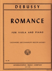 Debussy Romance Viola & Piano Sheet Music Songbook