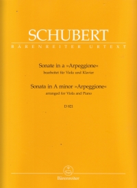 Schubert Arpeggione Sonata Amin D821 Viola Sheet Music Songbook