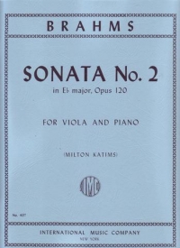 Brahms Sonata No 2 Eb Op120 Viola & Piano Sheet Music Songbook