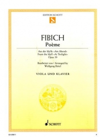 Fibich Poeme Op39 Birtel Viola Sheet Music Songbook