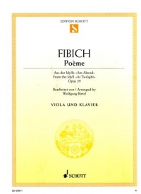 Fibich Poeme Op39 Birtel Viola Sheet Music Songbook
