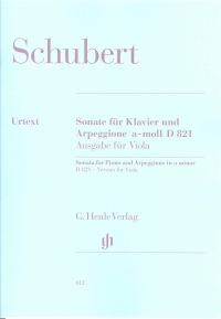 Schubert Arpeggione Sonata Amin D821 Viola Sheet Music Songbook