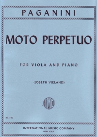 Paganini Moto Perpetuo Op11 Viola & Piano Sheet Music Songbook
