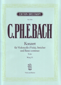 Bach Cpe Concerto Bbmajor Viola & Piano Sheet Music Songbook