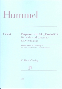 Hummel Potpourri Fantasie Op94 Viola & Piano Sheet Music Songbook