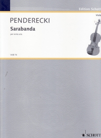 Penderecki Sarabanda Viola Sheet Music Songbook