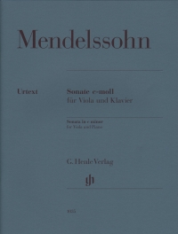 Mendelssohn Sonata Cmin Viola & Piano Sheet Music Songbook
