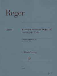 Reger Clarinet Sonata Op107 Viola Version Sheet Music Songbook