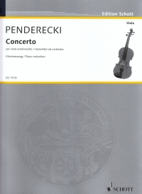 Penderecki Viola Concerto Viola (or Cl) & Piano Sheet Music Songbook