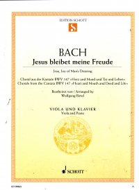 Bach Jesu Joy Of Mans Desiring Bwv 147 Viola & Pf Sheet Music Songbook