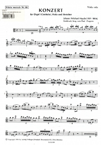 Haydn J M Concerto In C Op55 Viola Solo Pt Sheet Music Songbook