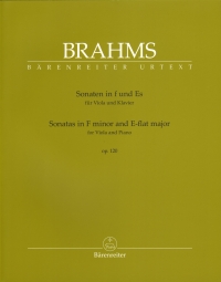 Brahms Sonatas Fmin & Eb Viola & Piano Op120 Sheet Music Songbook