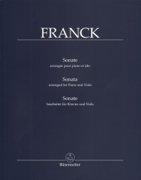 Franck Sonata Arranged For Piano & Viola Sheet Music Songbook