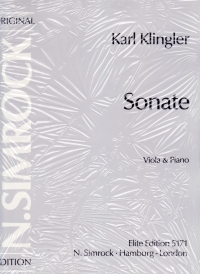 Klingler Sonata In D Minor Viola & Piano Sheet Music Songbook