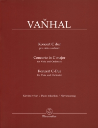 Vanhal Concerto C Viola & Orchestra Pf Reduction Sheet Music Songbook
