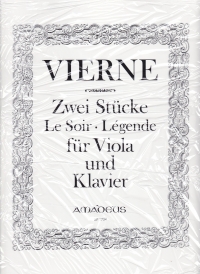 Vierne Two Pieces Op5 Pauler Viola & Piano Sheet Music Songbook