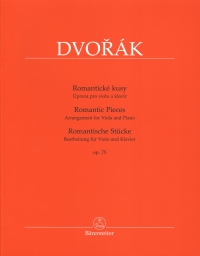 Dvorak Romantic Pieces Op75 Viola & Piano Sheet Music Songbook