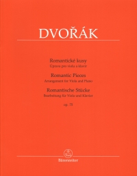 Dvorak Romantic Pieces Op75 Viola & Piano Sheet Music Songbook
