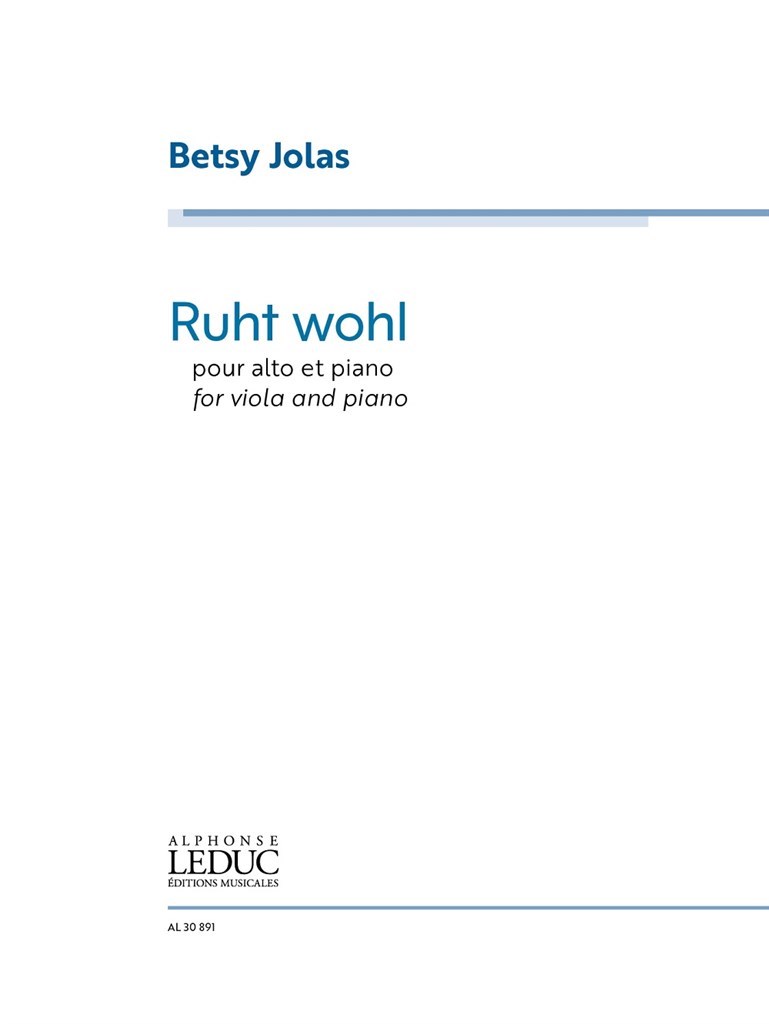 Jolas Ruht Wohl Viola And Piano Sheet Music Songbook