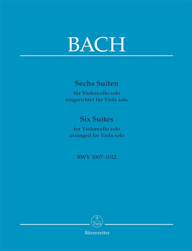 Bach Six Suites For Violoncello Solo Viola Solo Sheet Music Songbook