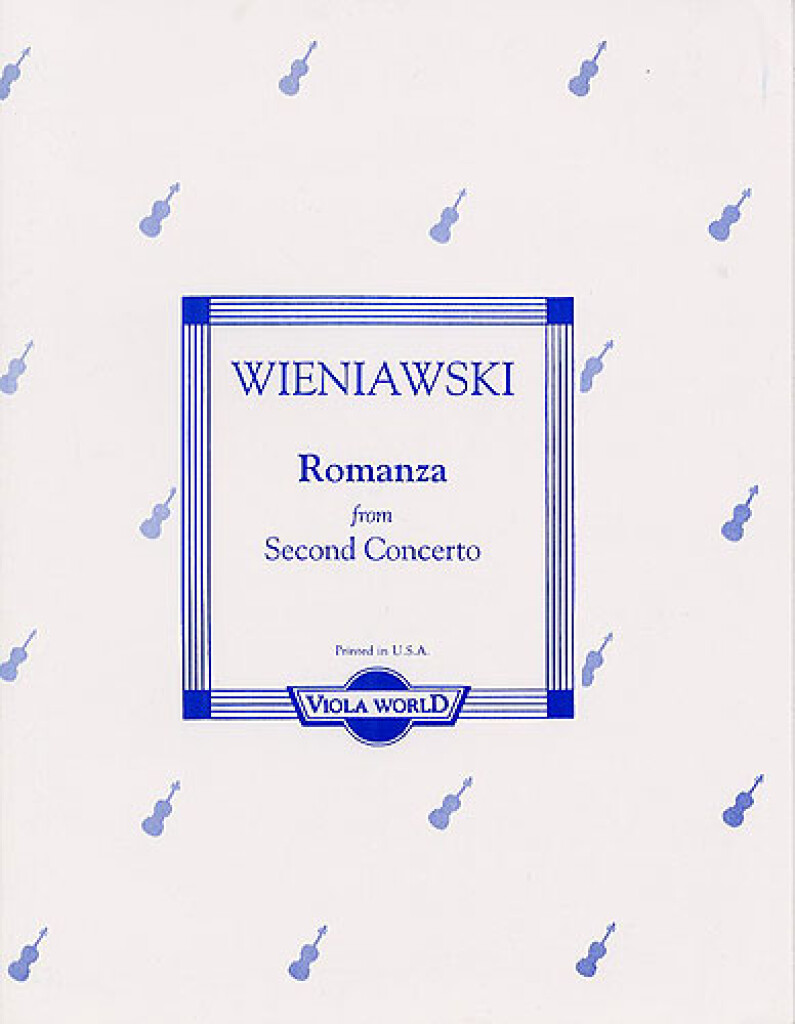 Wieniawski Romanza From 2nd Concerto Arnold Vla/pf Sheet Music Songbook
