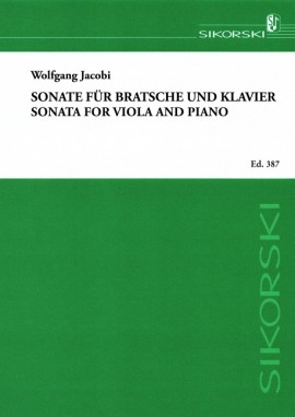 Jacobi Sonate Viola & Piano Sheet Music Songbook