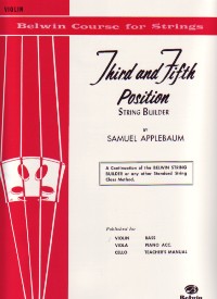 3rd & 5th Position String Builder Applebaum Sheet Music Songbook